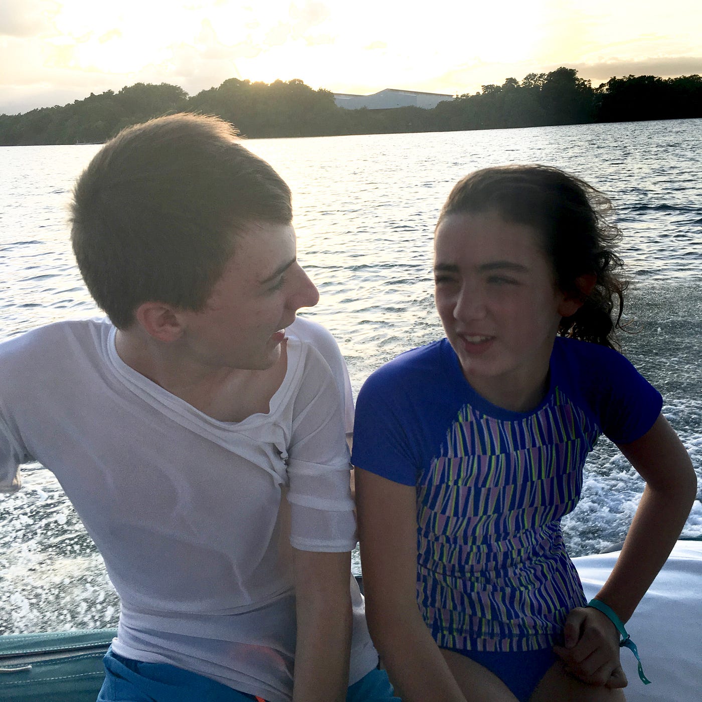 Kiddos in our motorized inflatable boat during the EcoTour