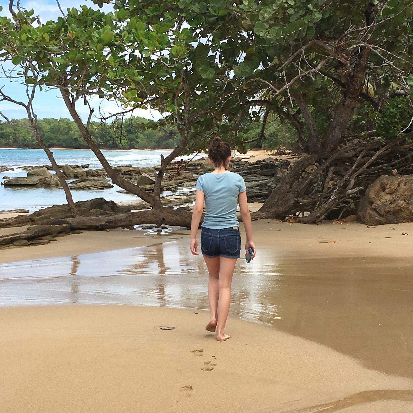 My daughter, Samantha, on a random, anonymous beach on Basse Terre