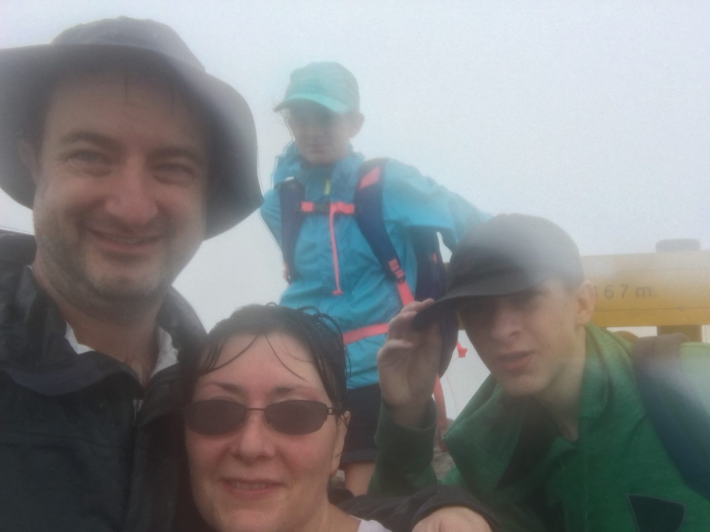 The family pretending that we still like each other at the summit