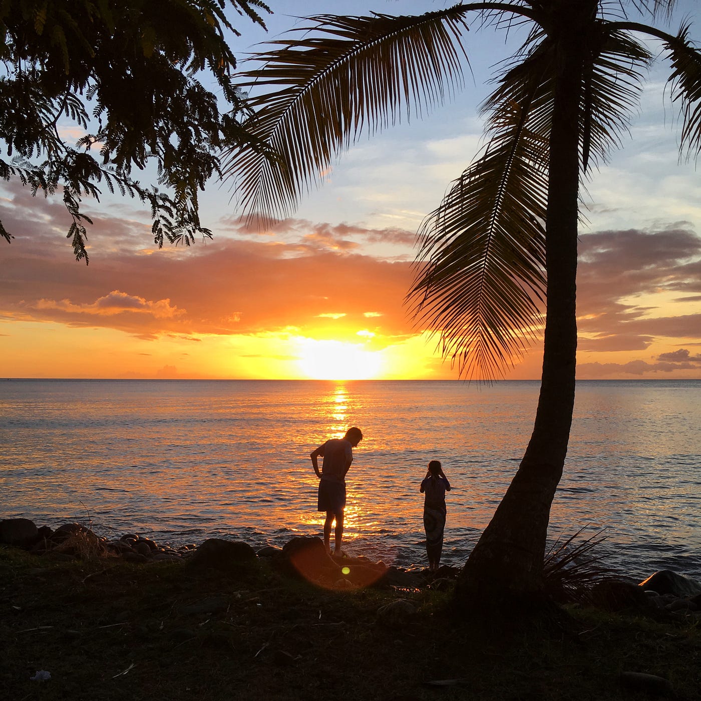 Might be the best photo I’ve ever taken. Our kids silhouetted against the sunset. Again, on Basse Terre, on a random beach near Pointe Noire.